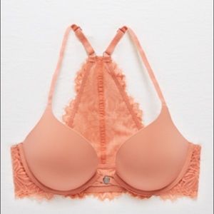 Aerie Coral Lace Racerback Bra